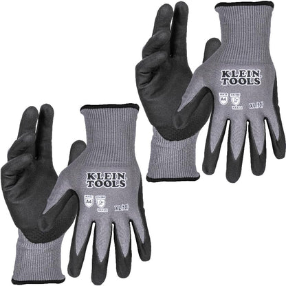 60590 Work Gloves, Knit Dipped Cut Resistant ANSI A4 Nitrile Coated Gloves, HPPE Fabric, Touchscreen Capable, X-Large, 2-Pair