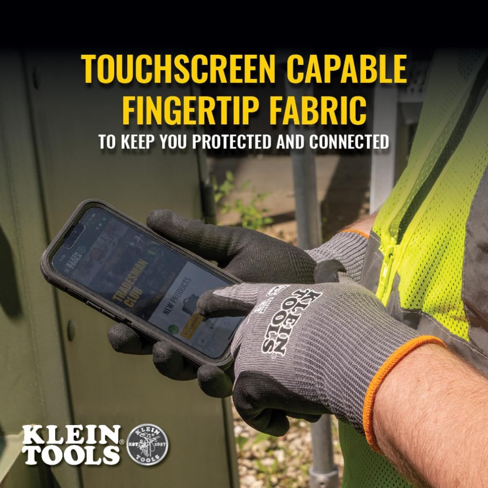 60590 Work Gloves, Knit Dipped Cut Resistant ANSI A4 Nitrile Coated Gloves, HPPE Fabric, Touchscreen Capable, X-Large, 2-Pair