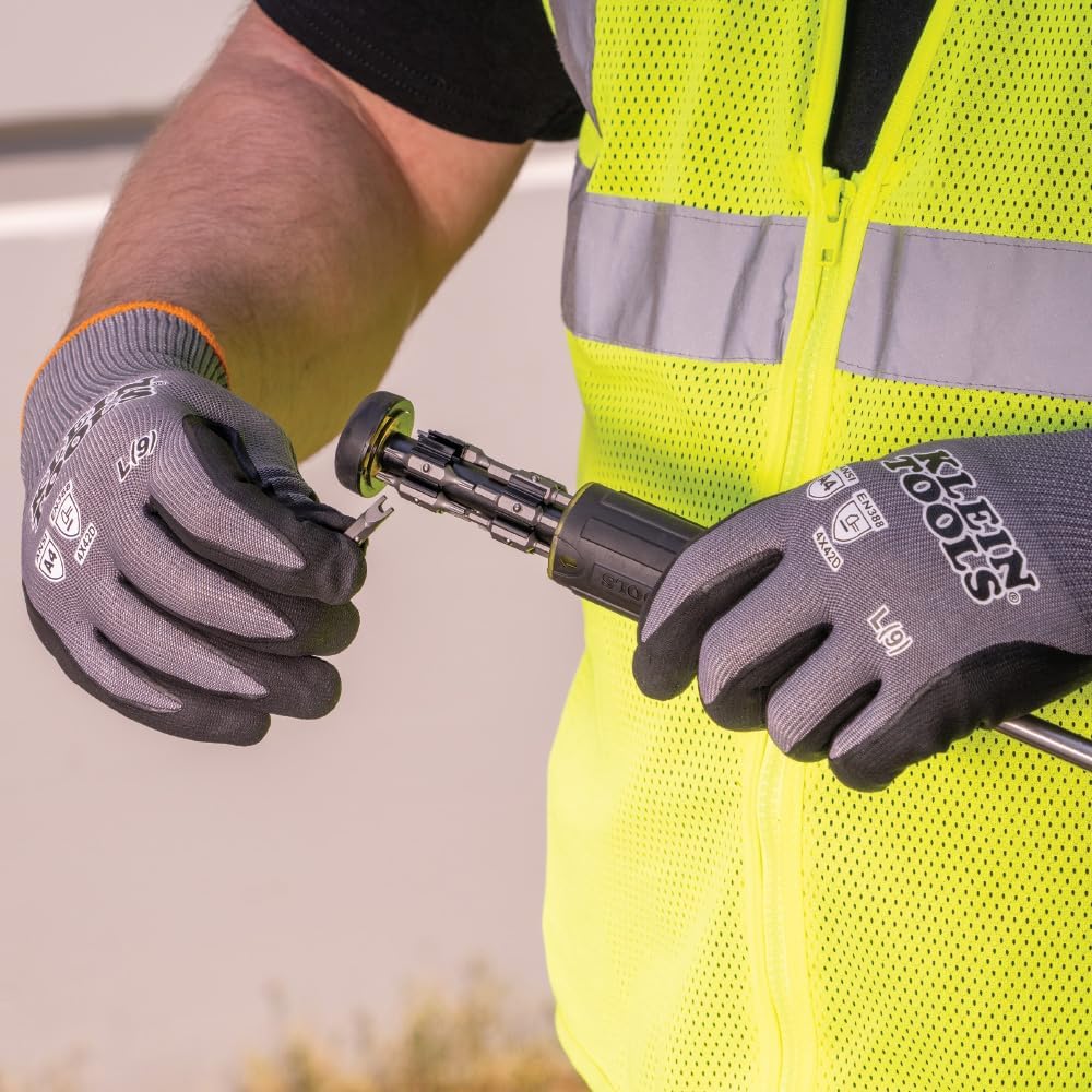 60590 Work Gloves, Knit Dipped Cut Resistant ANSI A4 Nitrile Coated Gloves, HPPE Fabric, Touchscreen Capable, X-Large, 2-Pair