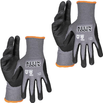 60590 Work Gloves, Knit Dipped Cut Resistant ANSI A4 Nitrile Coated Gloves, HPPE Fabric, Touchscreen Capable, X-Large, 2-Pair