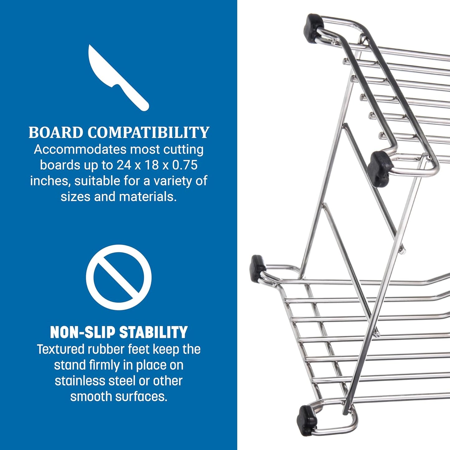 Cutting Board Rack,10.7 in L,11.02 in H KLRST - 1 Each