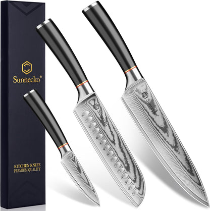 Damascus Paring Knife,Japanese VG10 Core Steel Damascus Fruit Knife,Professional Razor Sharp Small Kitchen Knives with Knives Sharpner