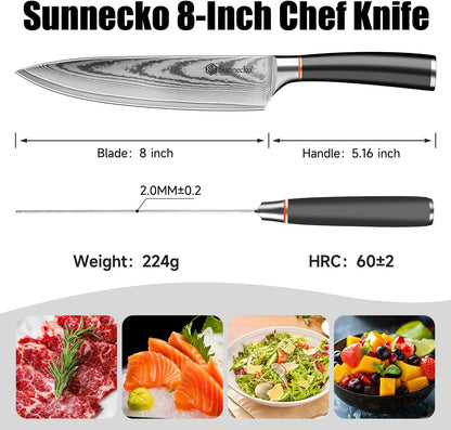 Damascus Paring Knife,Japanese VG10 Core Steel Damascus Fruit Knife,Professional Razor Sharp Small Kitchen Knives with Knives Sharpner