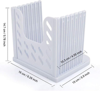 Adjustable Toast Slicer/Cutting Guide for Homemade Bread, Plastic Bread Slicer Loaf for Slicing Bread Foldable Kitchen Baking Tools (White)
