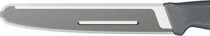 Serrated Tomato Knife – Sharp German Stainless Steel Blade with Sustainable Wheat Straw Non-Slip Handle – Safety Cover Included – Dishwasher Safe – 4.3 inches