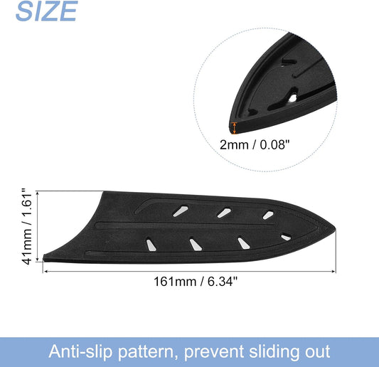 4Pcs Knife Cover Sleeves Blade Edge Guards for 6" Ceramic Knife Blade Edge Protector Universal Knife Sheath for Kitchen, Black