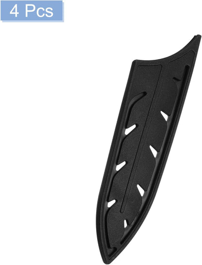 4Pcs Knife Cover Sleeves Blade Edge Guards for 6" Ceramic Knife Blade Edge Protector Universal Knife Sheath for Kitchen, Black