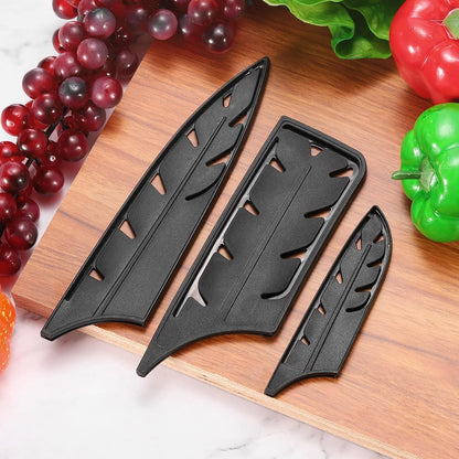 4Pcs Knife Cover Sleeves Blade Edge Guards for 6" Ceramic Knife Blade Edge Protector Universal Knife Sheath for Kitchen, Black