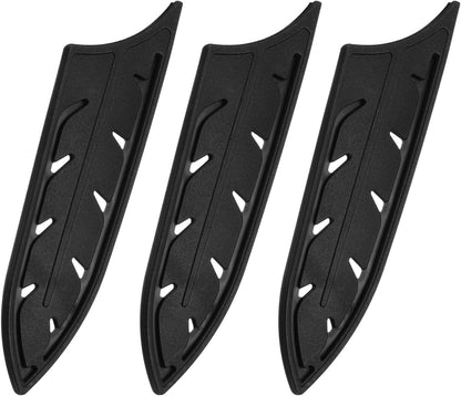 4Pcs Knife Cover Sleeves Blade Edge Guards for 6" Ceramic Knife Blade Edge Protector Universal Knife Sheath for Kitchen, Black