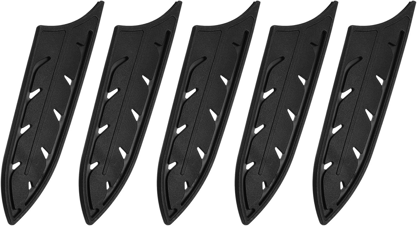 4Pcs Knife Cover Sleeves Blade Edge Guards for 6" Ceramic Knife Blade Edge Protector Universal Knife Sheath for Kitchen, Black