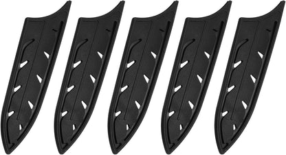 4Pcs Knife Cover Sleeves Blade Edge Guards for 6" Ceramic Knife Blade Edge Protector Universal Knife Sheath for Kitchen, Black