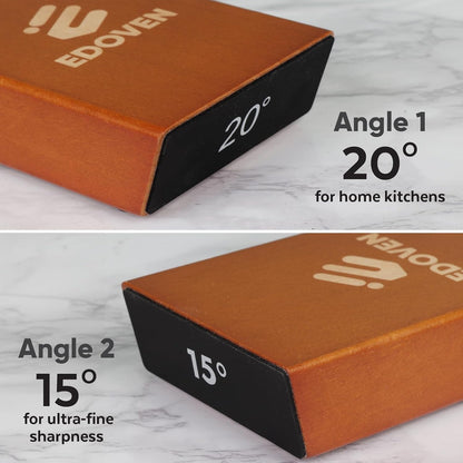 Knife Sharpener Tool – Rolling Knife Sharpener Kit with Leather Strop, Magnetic 15° & 20° Angle Guide, Manual Kitchen Knife Sharpener for Steel Knives, Ideal Gift