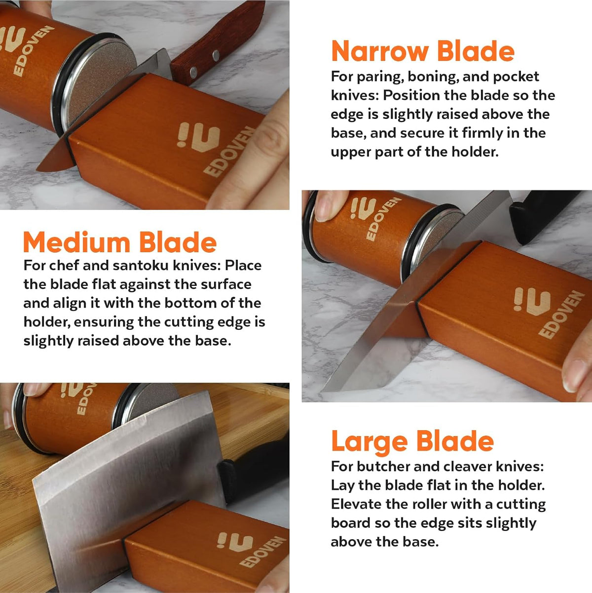 Knife Sharpener Tool – Rolling Knife Sharpener Kit with Leather Strop, Magnetic 15° & 20° Angle Guide, Manual Kitchen Knife Sharpener for Steel Knives, Ideal Gift
