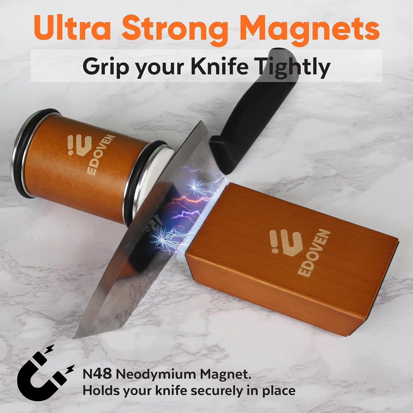 Knife Sharpener Tool – Rolling Knife Sharpener Kit with Leather Strop, Magnetic 15° & 20° Angle Guide, Manual Kitchen Knife Sharpener for Steel Knives, Ideal Gift