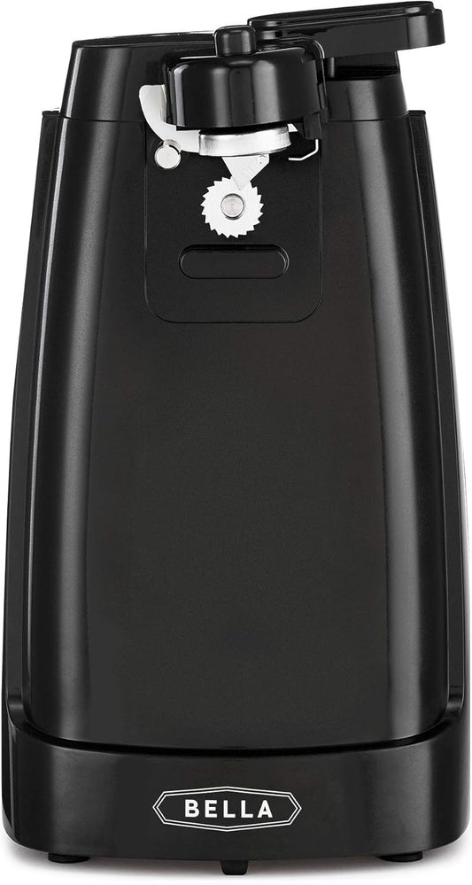Electric Can Opener and Knife Sharpener, Removable Cutting Lever, Cord Storage, Stainless Steel Blade, Black