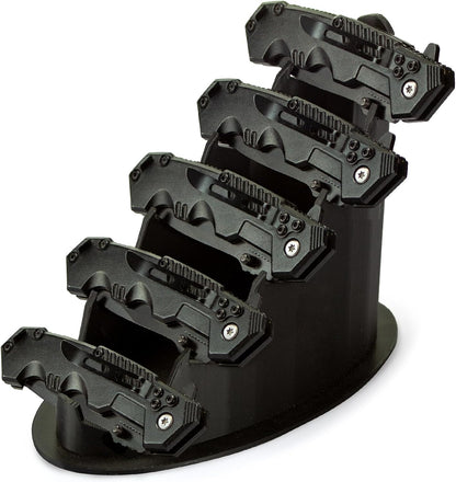 Knife Display Stand for Collections - Pocket Knife Display Case Holder Storage Rack Holds 5 Pocket Knives - Knife Enthusiast Collectibles for Display Gifts