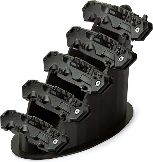 Knife Display Stand for Collections - Pocket Knife Display Case Holder Storage Rack Holds 5 Pocket Knives - Knife Enthusiast Collectibles for Display Gifts