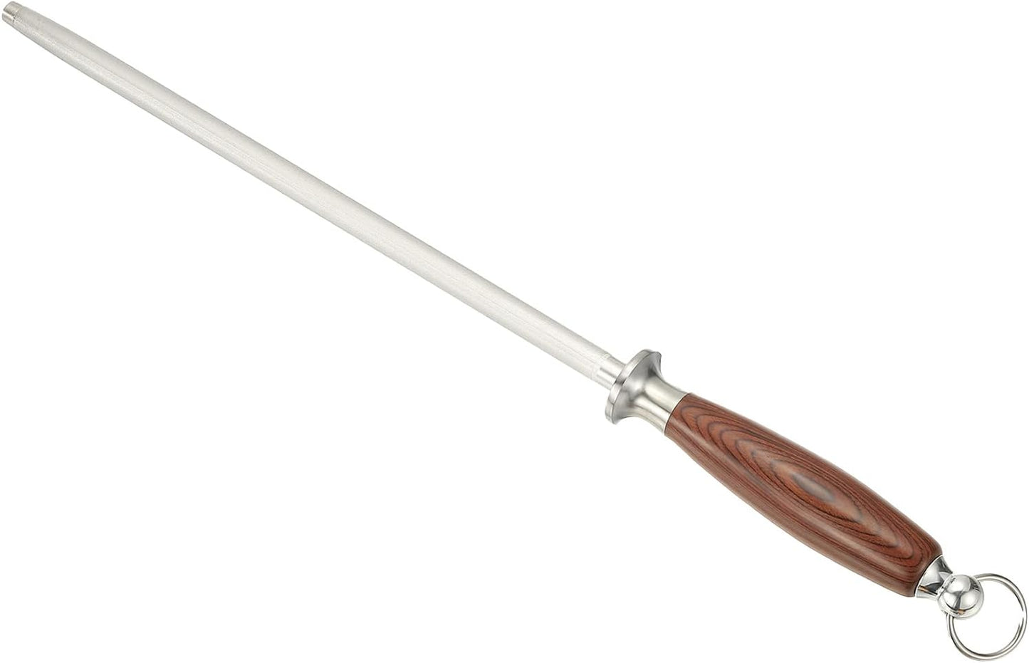 12 Inch Sharpening Steel Honing Rod, Diamond Sand Sharpening Rod Knife Sharpener Steel for Kitchen Knife Silver
