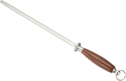 12 Inch Sharpening Steel Honing Rod, Diamond Sand Sharpening Rod Knife Sharpener Steel for Kitchen Knife Silver