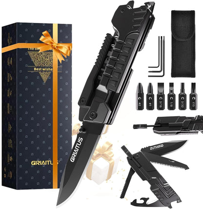 17-in-1 Multitool Knife, Multi-Tool Gift for Men, Camping EDC Pocket Knife