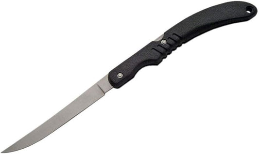 SZCO Supplies 12.5"" Folding Sport Fish Fileting Knife, Black (210815)