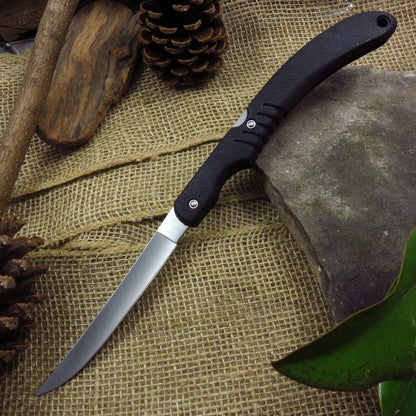SZCO Supplies 12.5"" Folding Sport Fish Fileting Knife, Black (210815)