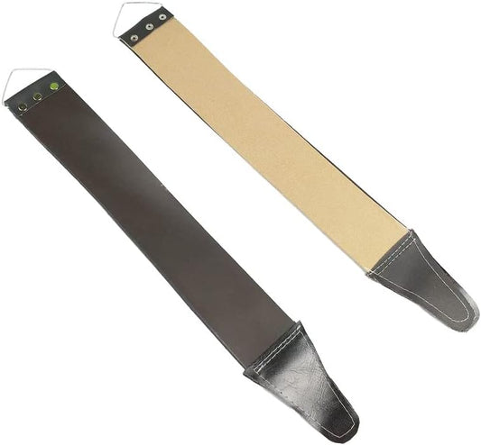 2 Pack Straight Razor Strop Leather Sharpening Strap Sharp Edge Blade Sharpener Strops for Barber Straight Edge Razors Shaving Knife Folding Knife Pocket Knives Starter Beginners