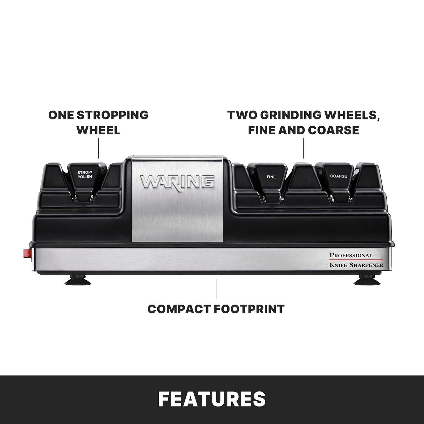 Waring Commercial Professional Knife Sharpener with 3 Stations, NSF Approved