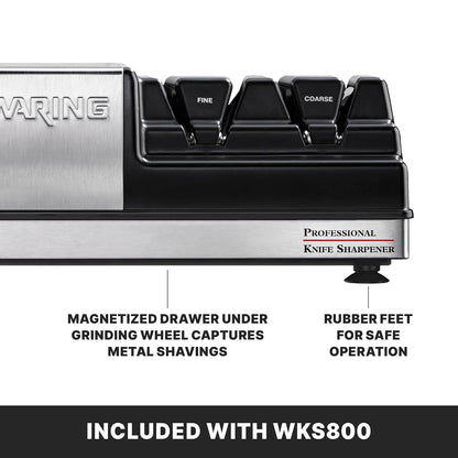 Waring Commercial Professional Knife Sharpener with 3 Stations, NSF Approved