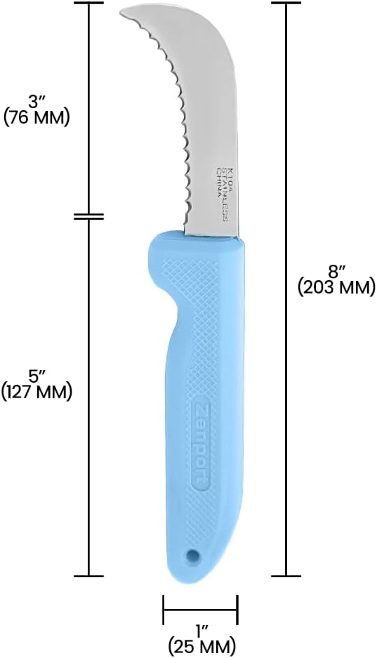 K104 Harvest Utility Knife, Landscape, 3-Inch Stainless Steel Deep Serrated Blade