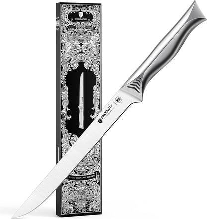 Boning Knife - 7" Deboning Knife for Meat Cutting - High Carbon Stainless Steel, One Piece Design Fillet Knives - NSF Certified, Shark Series