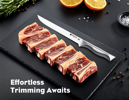 Boning Knife - 7" Deboning Knife for Meat Cutting - High Carbon Stainless Steel, One Piece Design Fillet Knives - NSF Certified, Shark Series