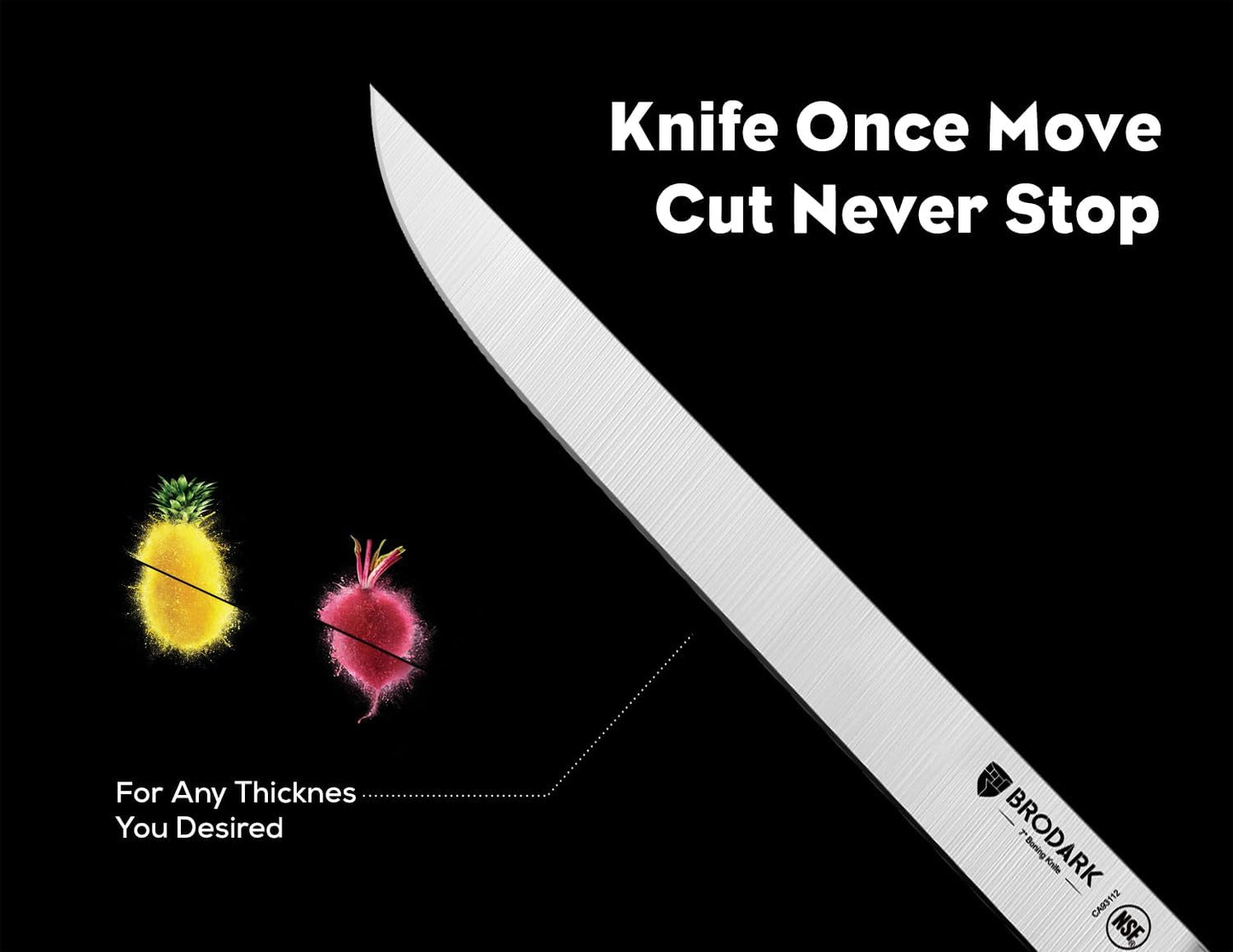 Boning Knife - 7" Deboning Knife for Meat Cutting - High Carbon Stainless Steel, One Piece Design Fillet Knives - NSF Certified, Shark Series