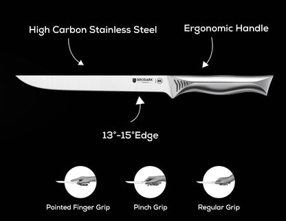 Boning Knife - 7" Deboning Knife for Meat Cutting - High Carbon Stainless Steel, One Piece Design Fillet Knives - NSF Certified, Shark Series