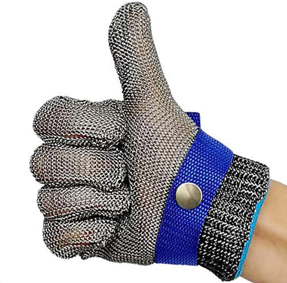 Cut Resistant Stainless Steel Gloves, Grade Level 5 Protection,Comfortable Safety Kitchen Cut Gloves for Multiple Uses (L)