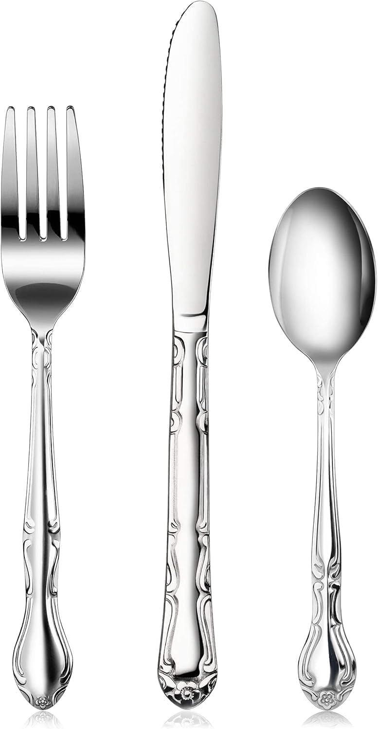 Rose Pattern Stainless Steel Oyster Fork, 5.8-Inch, Set of 12, Commercial Grade