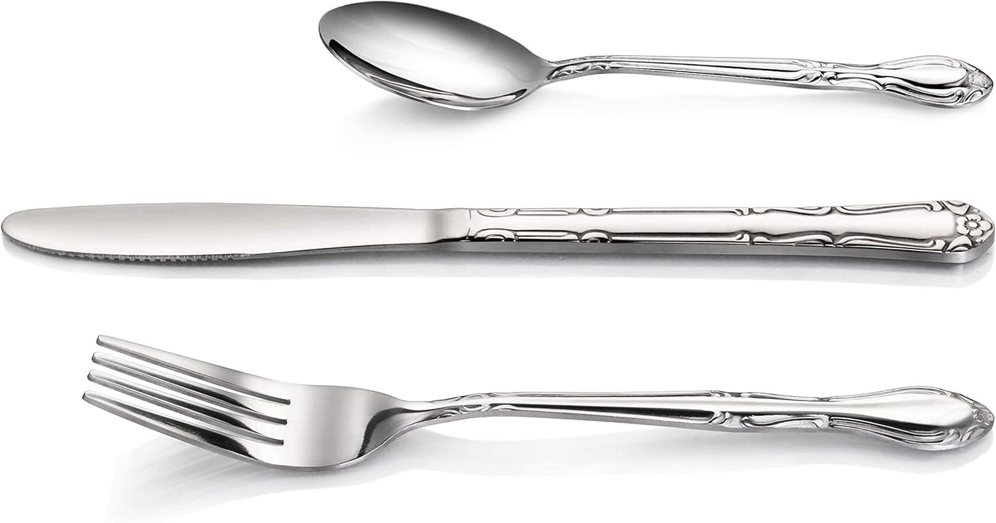 Rose Pattern Stainless Steel Oyster Fork, 5.8-Inch, Set of 12, Commercial Grade