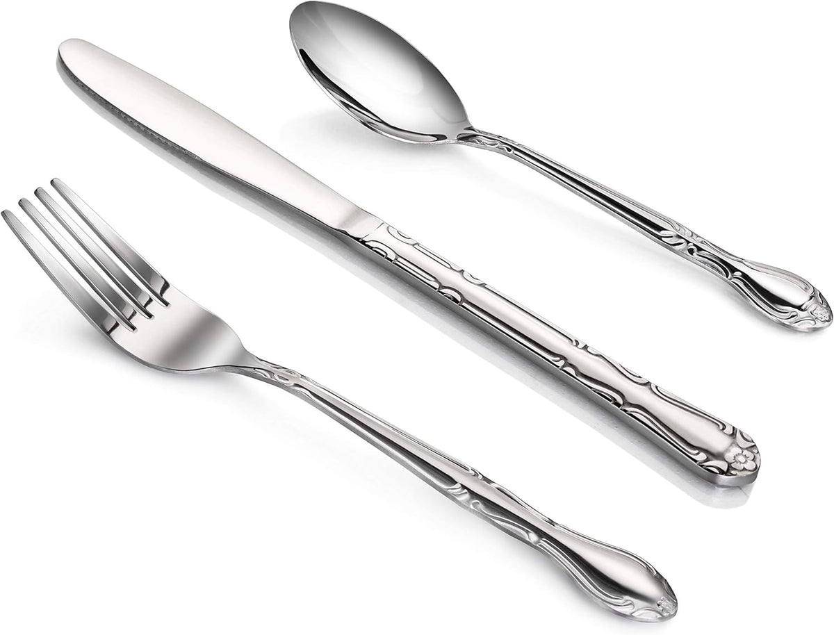 Rose Pattern Stainless Steel Oyster Fork, 5.8-Inch, Set of 12, Commercial Grade