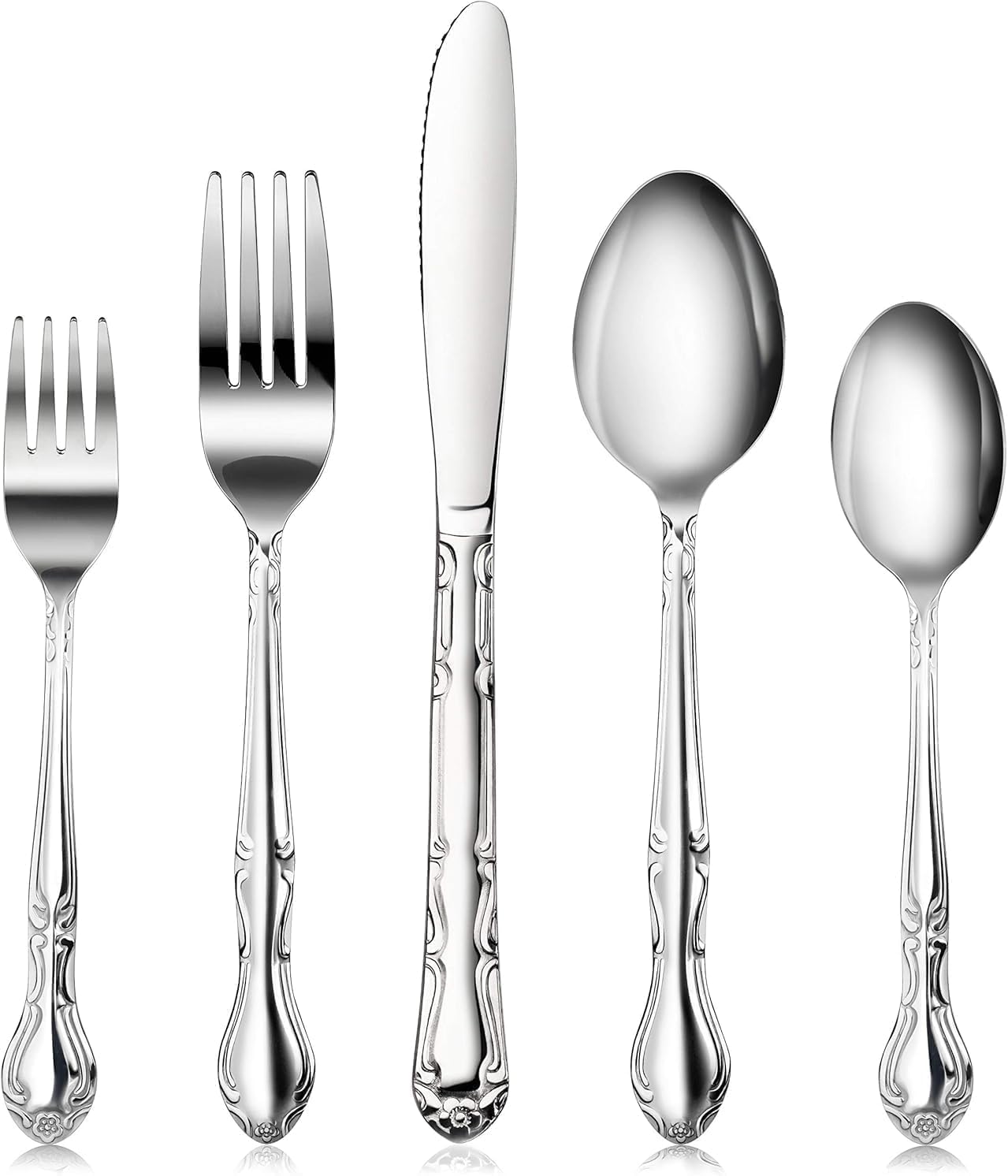 Rose Pattern Stainless Steel Oyster Fork, 5.8-Inch, Set of 12, Commercial Grade