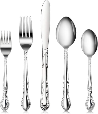Rose Pattern Stainless Steel Oyster Fork, 5.8-Inch, Set of 12, Commercial Grade