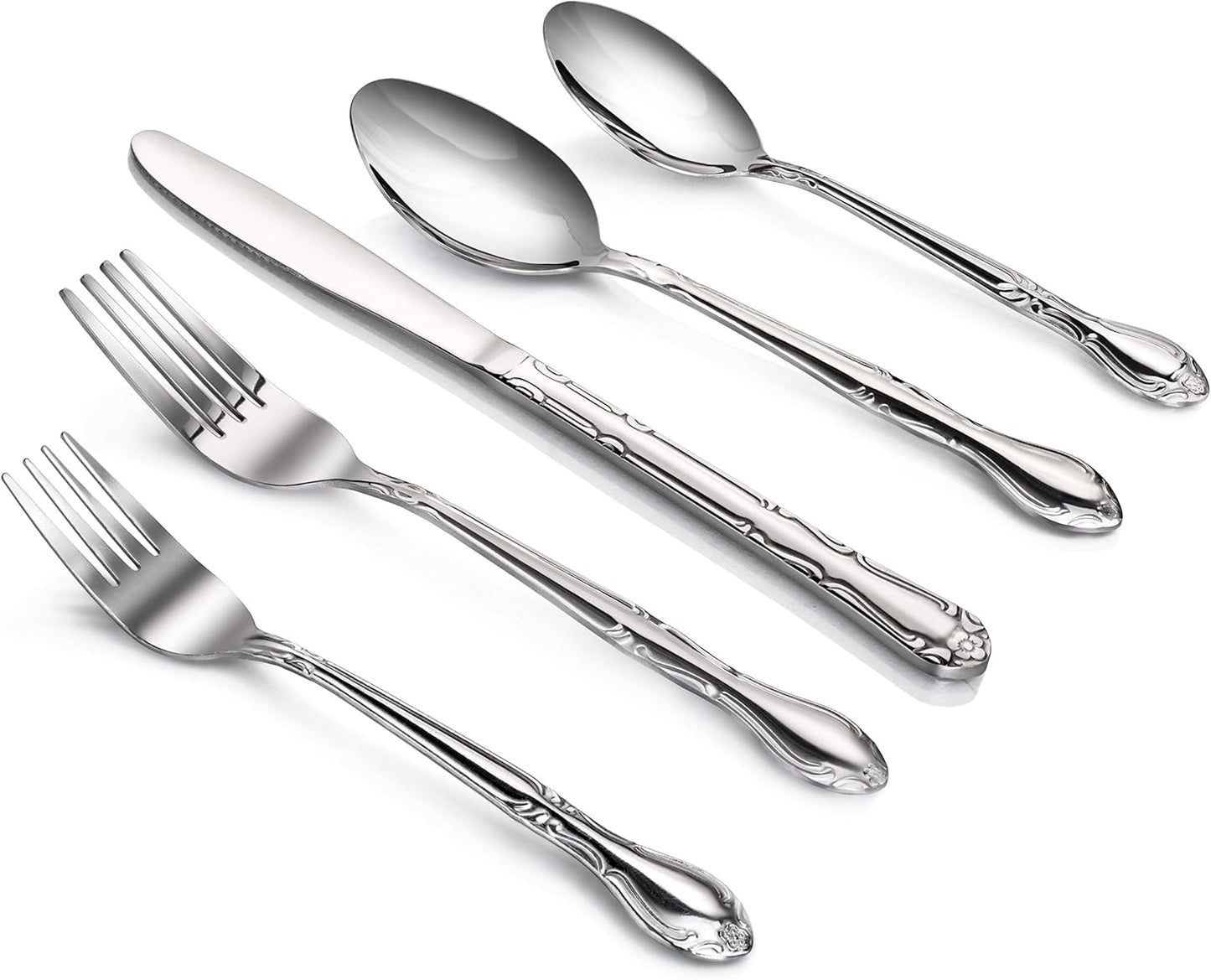 Rose Pattern Stainless Steel Oyster Fork, 5.8-Inch, Set of 12, Commercial Grade