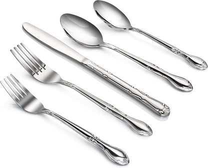 Rose Pattern Stainless Steel Oyster Fork, 5.8-Inch, Set of 12, Commercial Grade