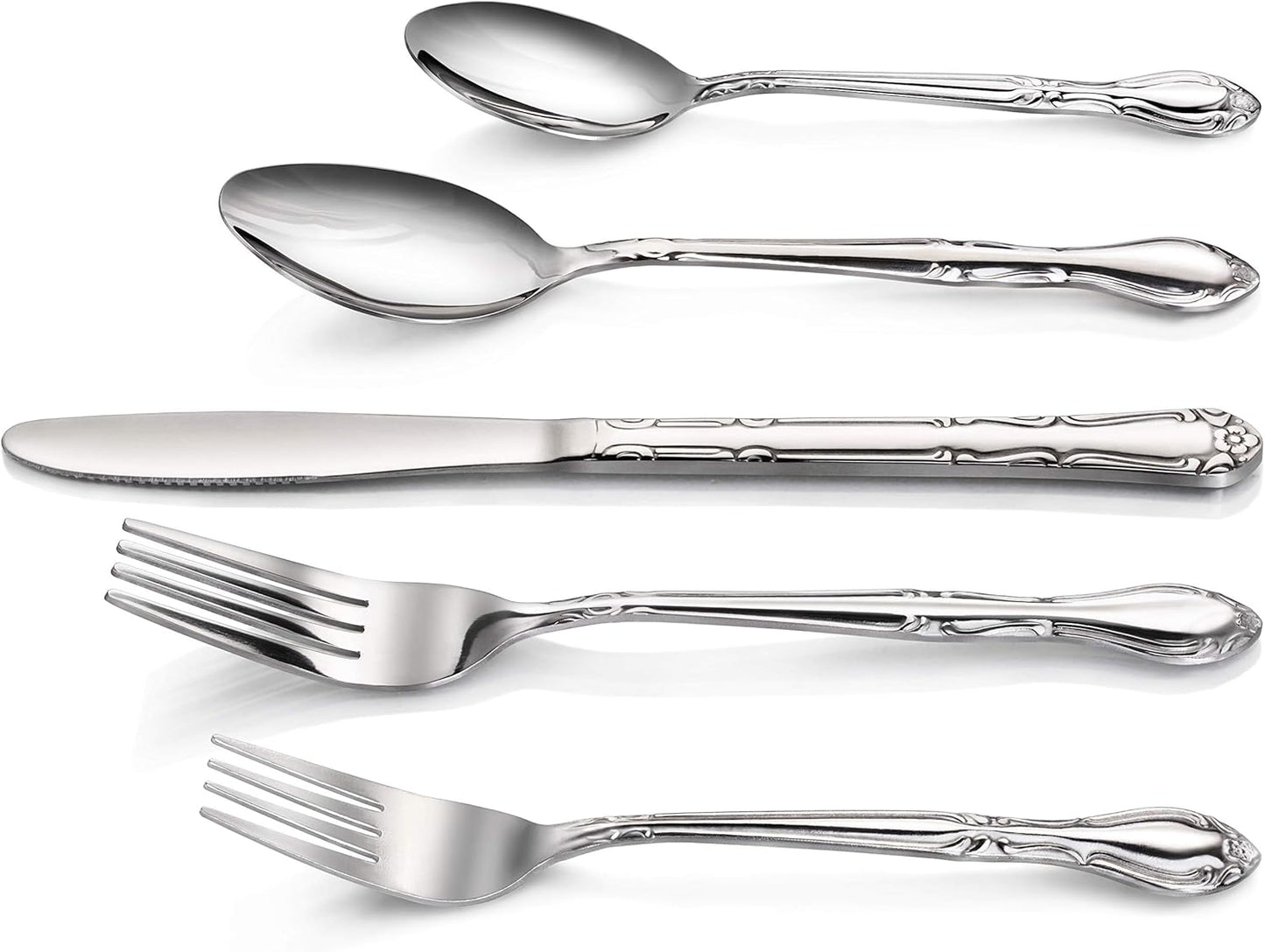 Rose Pattern Stainless Steel Oyster Fork, 5.8-Inch, Set of 12, Commercial Grade