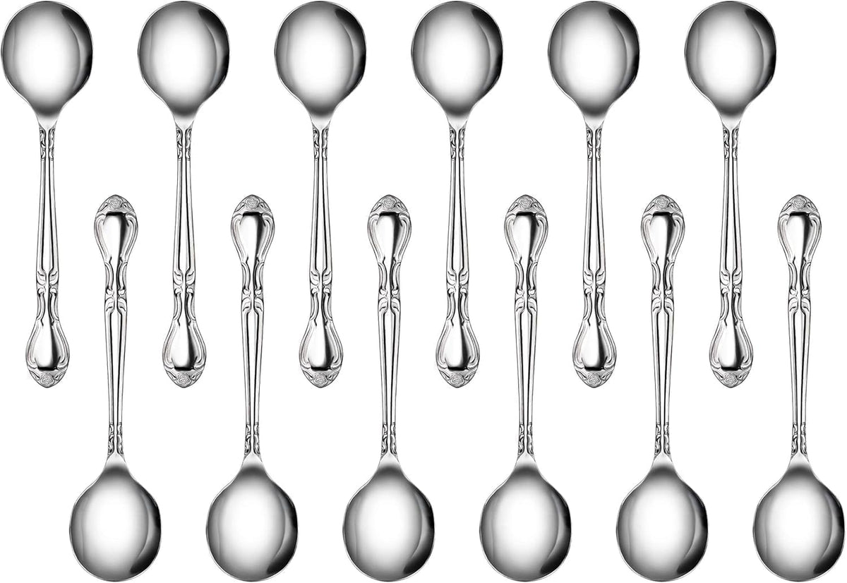 Rose Pattern Stainless Steel Oyster Fork, 5.8-Inch, Set of 12, Commercial Grade