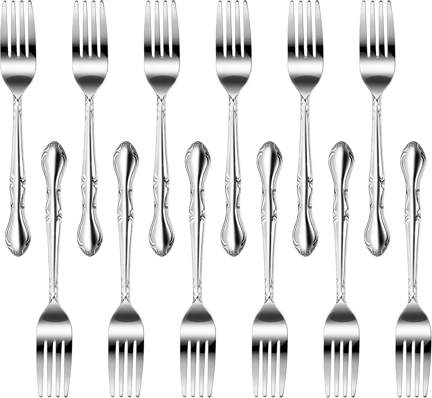 Rose Pattern Stainless Steel Oyster Fork, 5.8-Inch, Set of 12, Commercial Grade