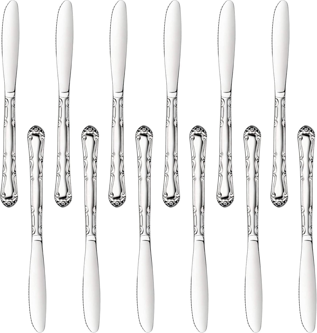 Rose Pattern Stainless Steel Oyster Fork, 5.8-Inch, Set of 12, Commercial Grade