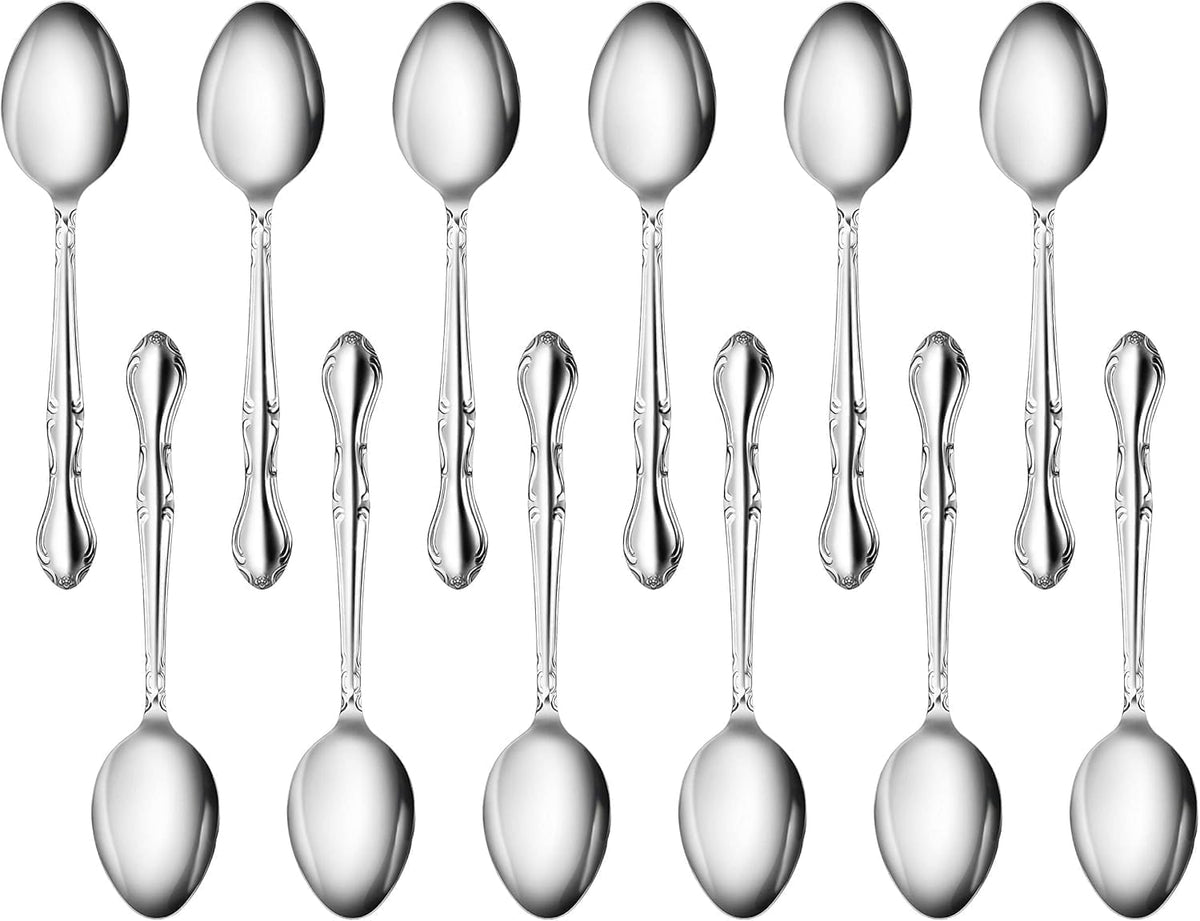 Rose Pattern Stainless Steel Oyster Fork, 5.8-Inch, Set of 12, Commercial Grade