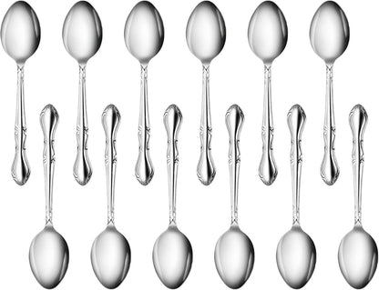 Rose Pattern Stainless Steel Oyster Fork, 5.8-Inch, Set of 12, Commercial Grade