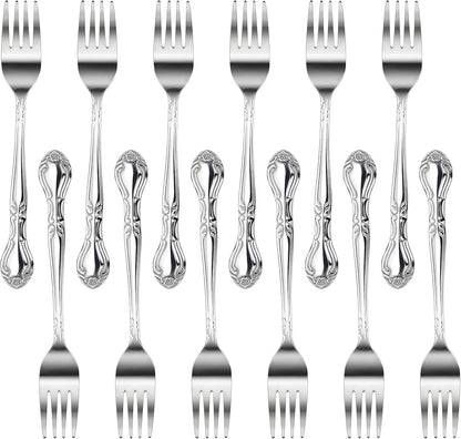 Rose Pattern Stainless Steel Oyster Fork, 5.8-Inch, Set of 12, Commercial Grade