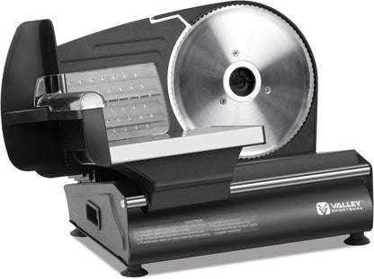 Meat Slicer Machine for Home, Deli Slicer with 7.5" Blade | Electric Meat Slicer, Stainless Steel Blade, Adjustable Thickness, Food Slicer Cuts Meat, Bread, Cheese, Easy to Clean, Black